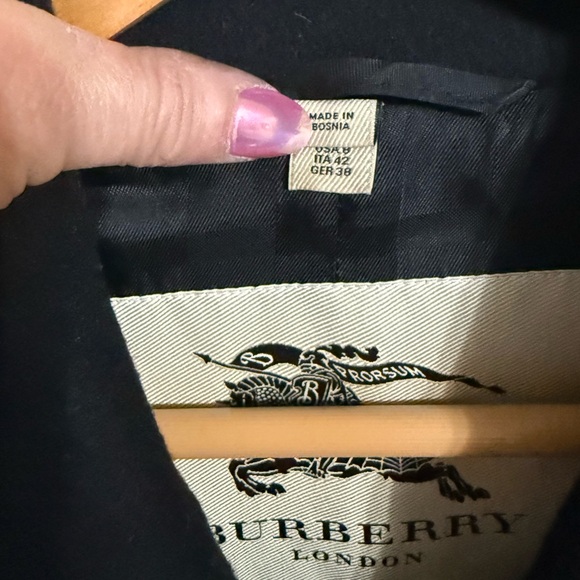Burberry London Peacoat Womens Size 8-Black-Like NEW - Picture 8 of 9